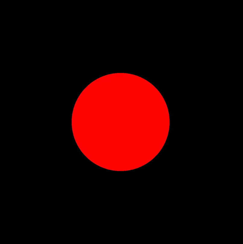 A perfect red circle on a black canvas.