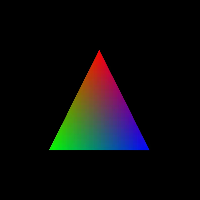 A smooth triangle with a red-green-blue gradient.