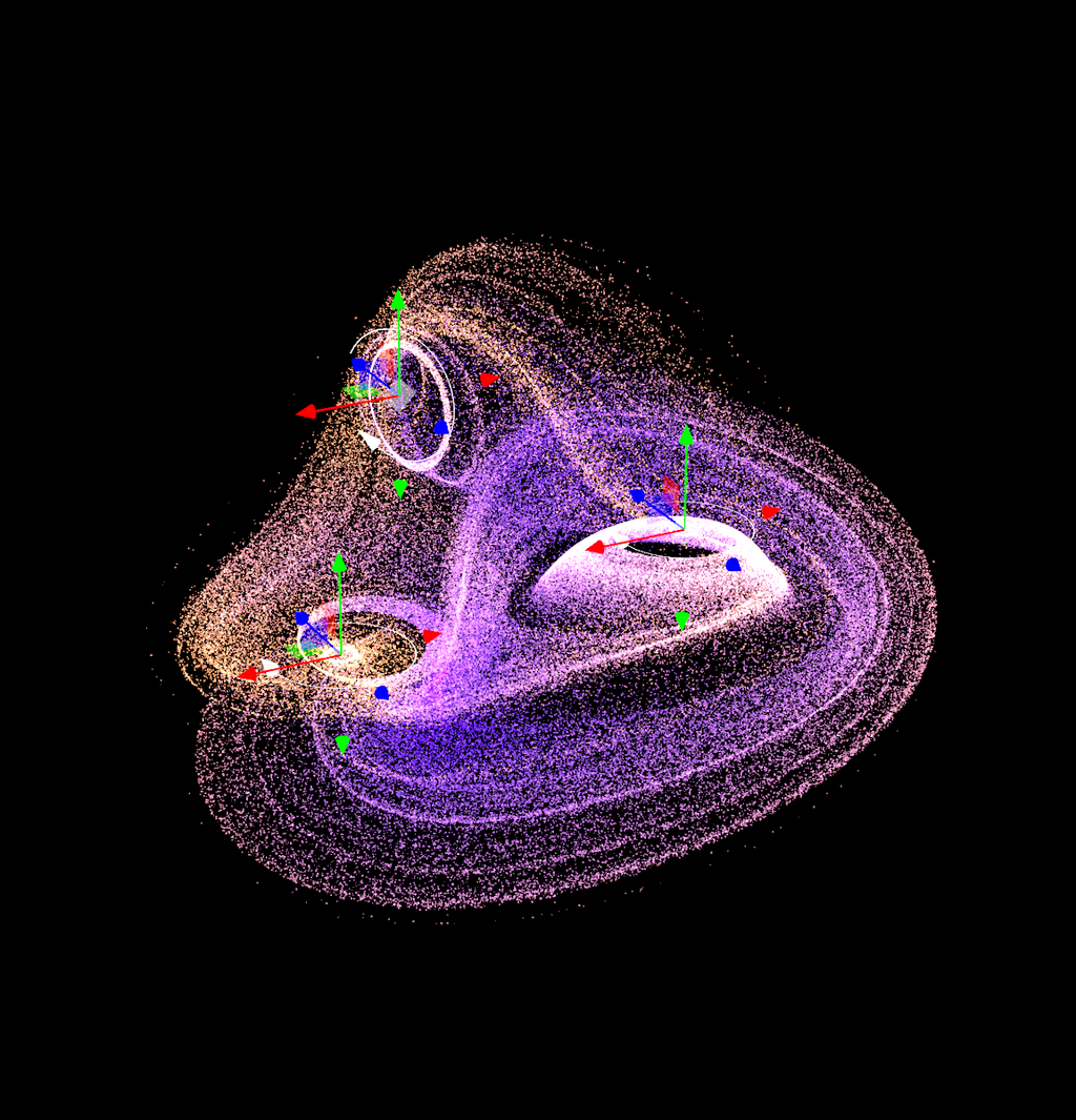 Three.js - tsl / compute / attractors / particles