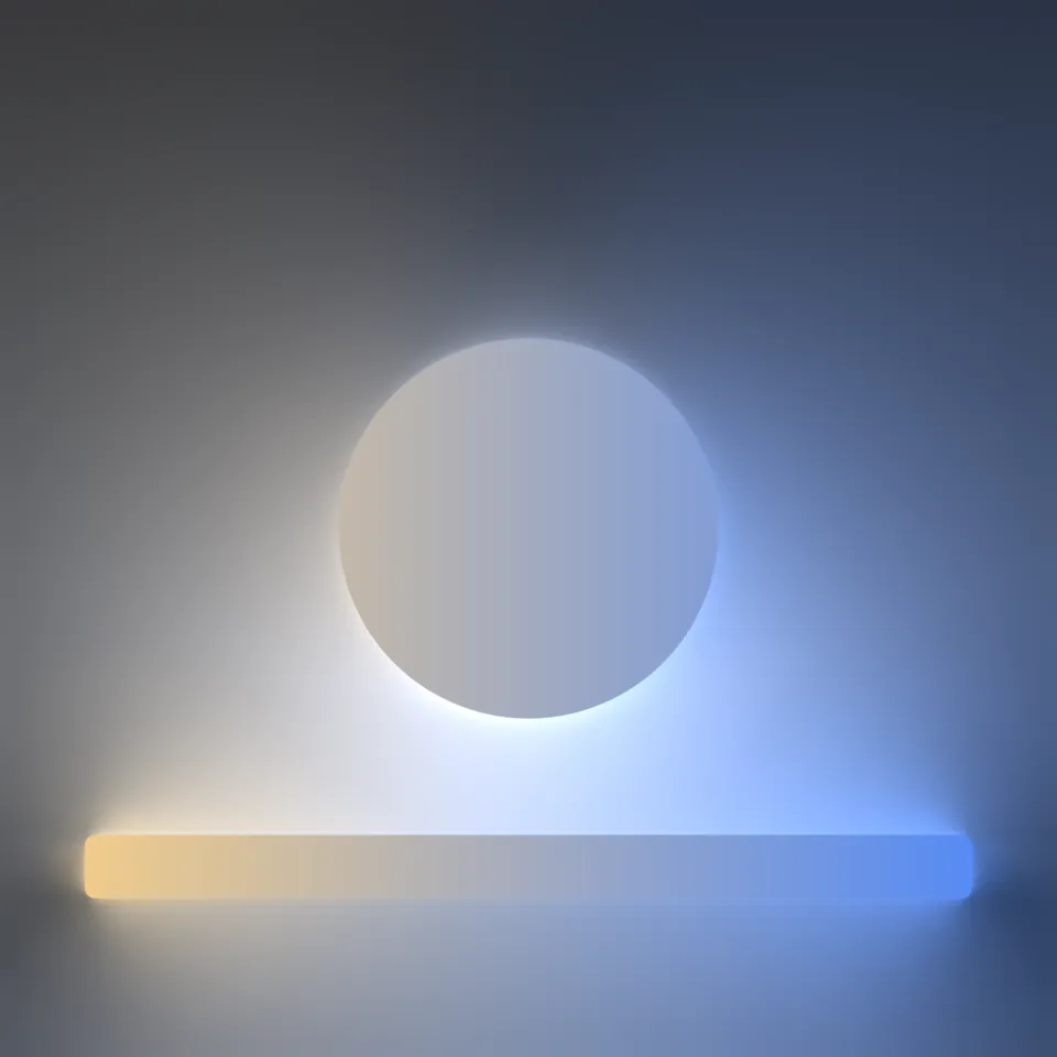 A simple radiance cascades scene lit from SDF surfaces