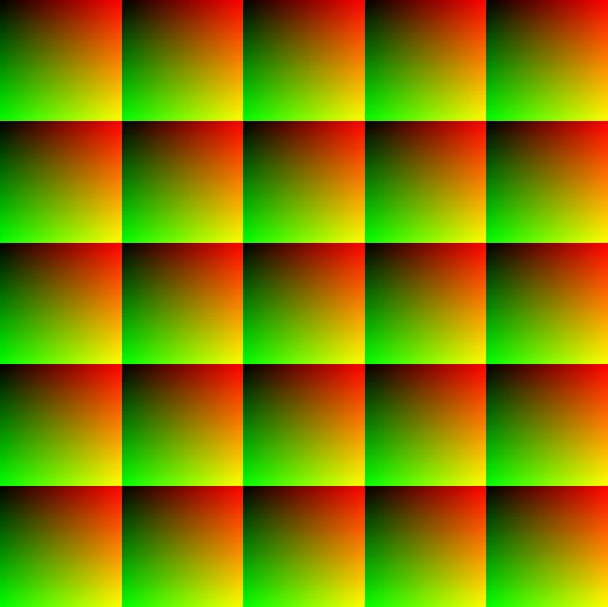 a static gradient repeated 5 times