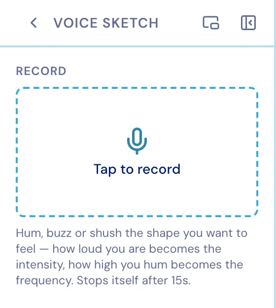 The Voice Sketch tool