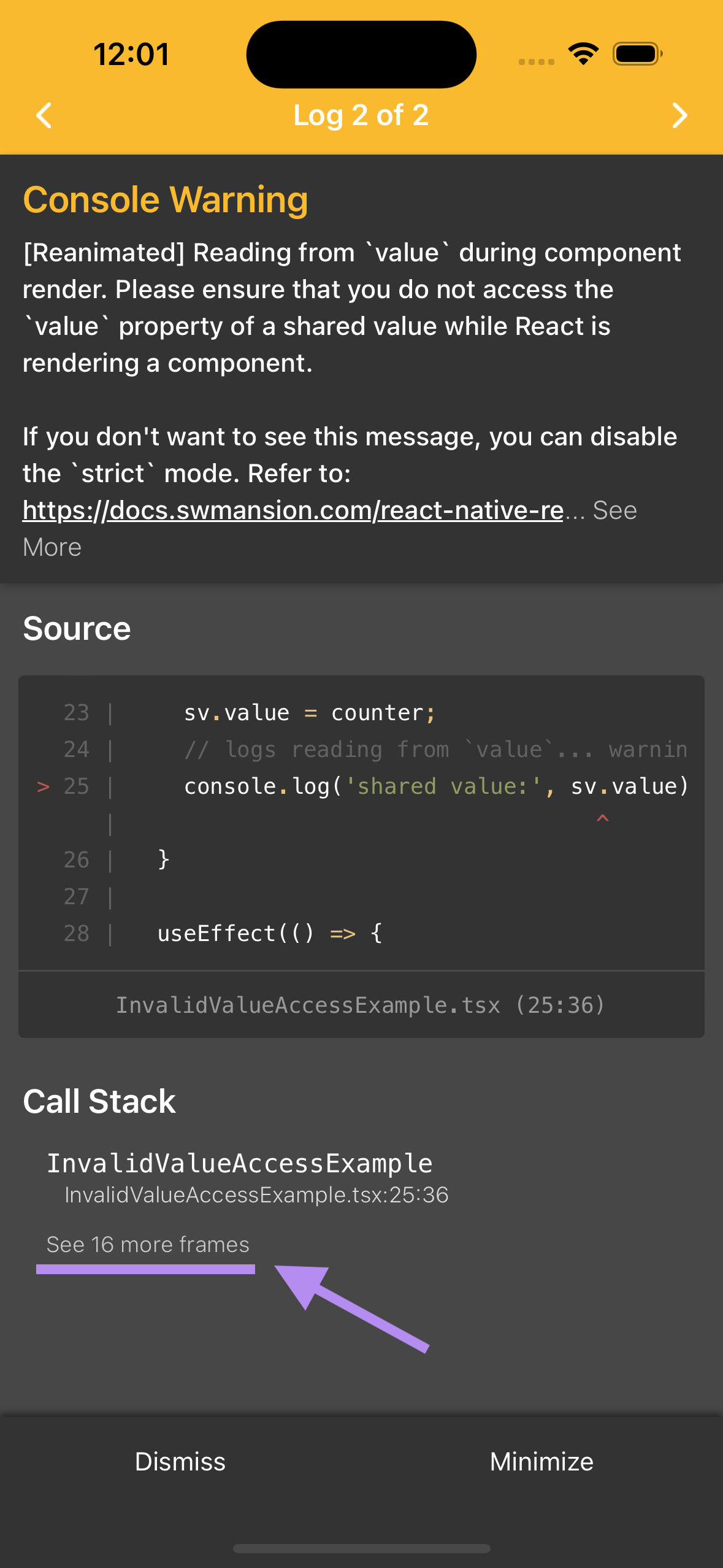 Collapsed Call Stack