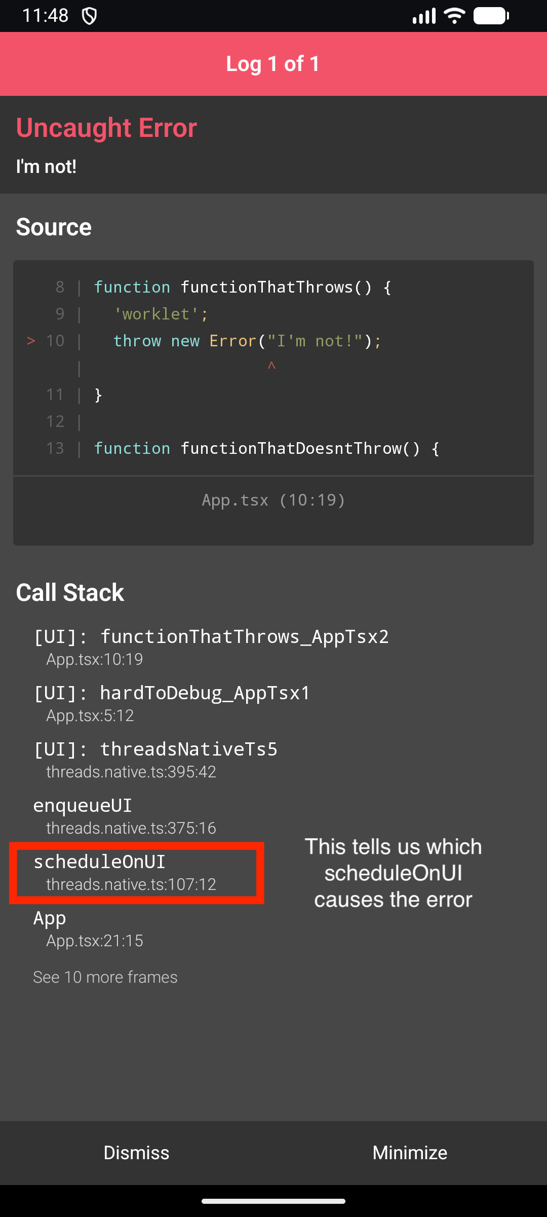 Cross-runtime stack trace with flag enabled